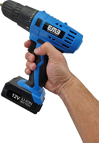 12 Volt Household Lithium Battery Cordless Drill Driver Power Drill Electric Drill with Charger 18-Position Clutch Adjustable Speed A 1300mA Large Lithium Ion Battery 12 Volt Household Lithium Battery Cordless Drill Driver Power Drill Electric Drill with Charger 18-Position Clutch Adjustable Speed A 1300mA Large Lithium Ion Battery